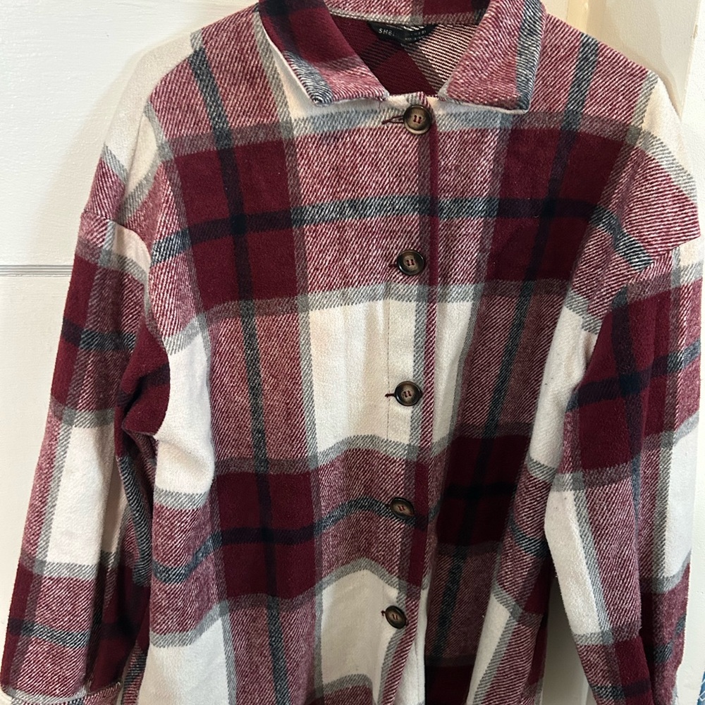 SHEIN Plaid Button-Up Jacket – Size Small (US 6 / EU 38)